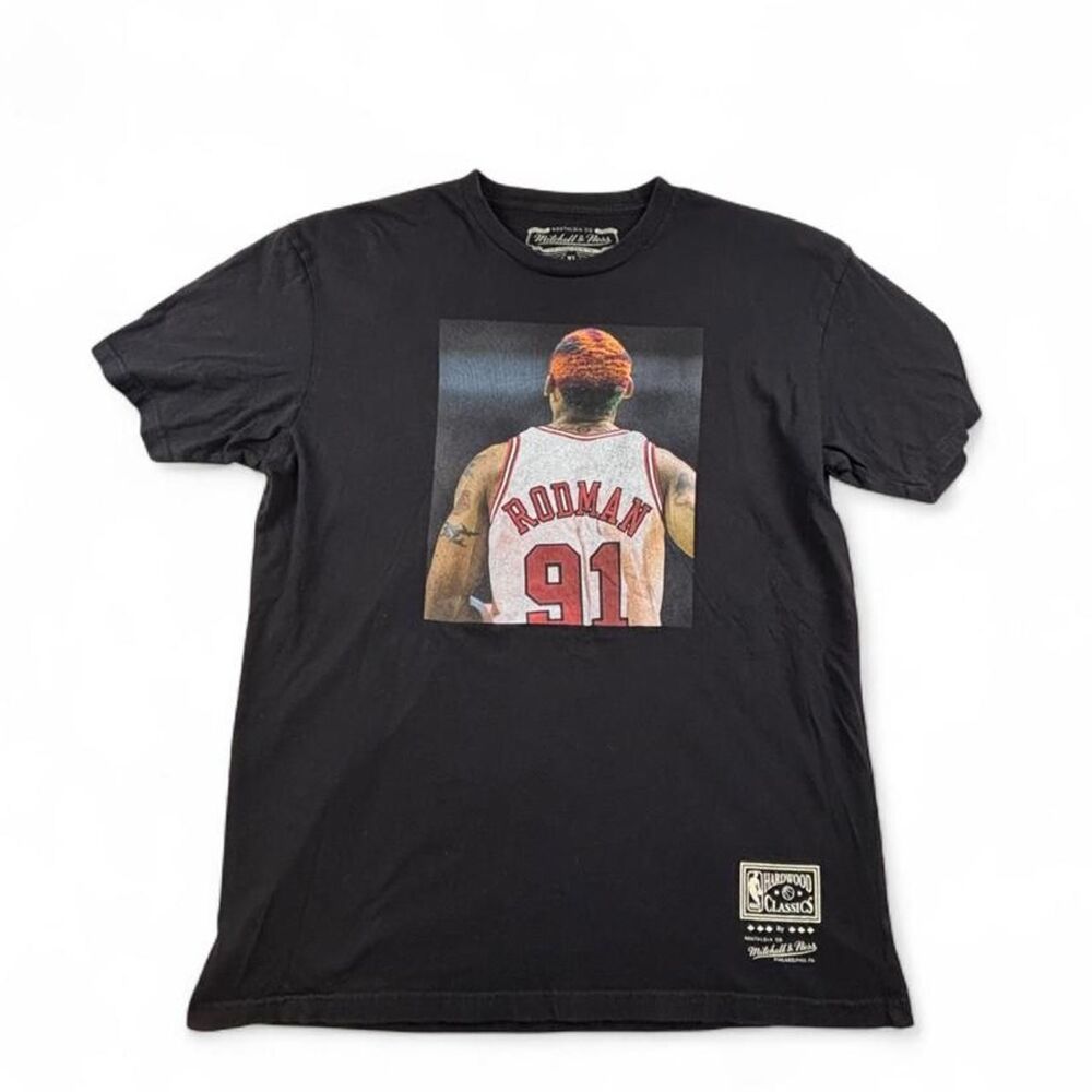 Mitchell & Ness Dennis Rodman Chicago Bulls T-Shirt Men's XL NBA Graphic Tee - Picture 1 of 7